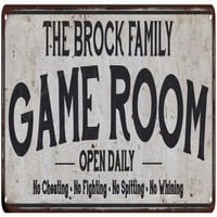 Brock Family Game Room Country Metal Sign 108240042257