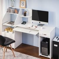 Компютърно бюро, бюро на тийнейджър с тава за клавиатура за съхранение и издърпване