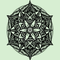 Свещена геометрия Цвете на живота Мандала Звезда Момичета мента Зелен графичен тройник - Дизайн от хора XL