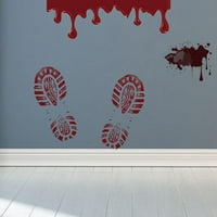Прозорец декали Хелоуин ужас тема Декоративна PVC кървави ръчни отпечатъци отпечатъци на етажа Стикери за дома