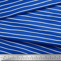 Soimoi Blue Polyester Crepe Fabric Vertical Stripe Print Fabric от двор широк