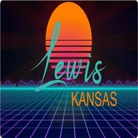 Lewis Kansas Vinyl Decal Stiker Retro Neon Design
