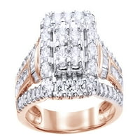 Белият естествен диамантен хало пръстен в плътно злато