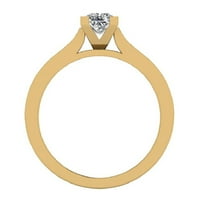 Принцеса нарязани черни диамантени пръстени Подарък Bo Authenticity Cards CT TW 14K Злато