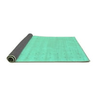 Ahgly Company Indoor Rectangle Solid Turquoise Blue Modern Area Rugs, 6 '9'