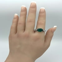 Bay Mermaid Ring Solid Sterling Silver Victorian Style симулиран Emerald 920