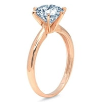 1. CT Brilliant Round Cut Clear Simulated Diamond 18K Rose Gold Politaire Ring SZ 10.75