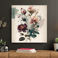 Акварелен букет - флорално акварелно платно за стена изкуство