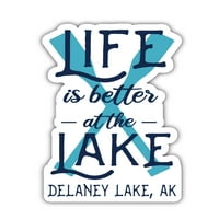 Delaney Lake Alaska Suvenir Vinyl Decal Sticker Paddle Design 4-Pack