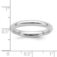 Твърд стерлингов сребърен комфорт с размер 13. Обикновен класически пръстен за сватбена лента