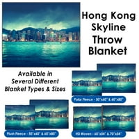 Хонконгски силует - хвърляне на одеялен гоблен стена окачване