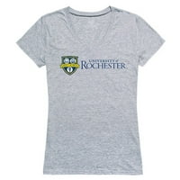 Университет на Рочестър Жълти тениски за женски тениски за печат Хедър Сива среда