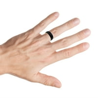 Персонализиран персонализиран гравиране на сватбена лента на пръстен за него и нейния двутонен жълт IP и четка черен IP платен купол