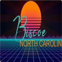 Biscoe North Carolina Vinyl Decal Stiker Retro Neon Design