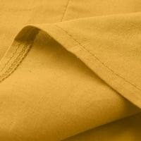 Ризи с дълъг ръкав за жени просвет плюс размер женски плътни цветни върхове с дълъг ръкав на дълги ръкави и бельо на ленена риза блуза v-образно деколте на длъжността върхове жълти