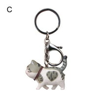 Ключ пръстен сладък анимационен котен ключодържател чанта висулка жени мъже кола ключова верига v5z4