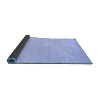 Ahgly Company Indoor Rectangle Solid Blue Modern Area Rugs, 3 '5'