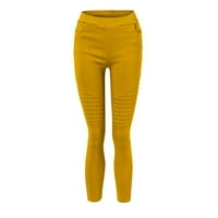 Aayomet работни панталони за жени уютни йога джогинг панталони разхлабени тренировъчни суитчъри удобни панталони с джобове, жълти XL