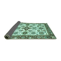 Ahgly Company Indoor Square Oriental Turquoise Blue Traditional Area Cugs, 4 'квадрат