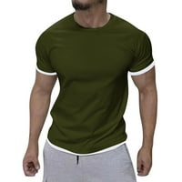 Тениски за мъже v Врат Пълни тениски за мъже Мъжки пролет лято ежедневни спортове Цвят на комфортен дишащ тениска с кръгла шия