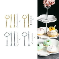 Fule Tier Cake Plate Stand Cupcake Fittings Сребърно златно сватбено тържество без чиния