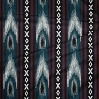Oneoone Polyester Lycra Fabric Stripe & Geometric Ikat Print Fabric по двор