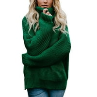 Utoimkio turtleneck пуловери за пуловери за жени клирънс с дълъг ръкав небрежни разхлабени пуловери Зимни солидни изстрели джъмперни върхове
